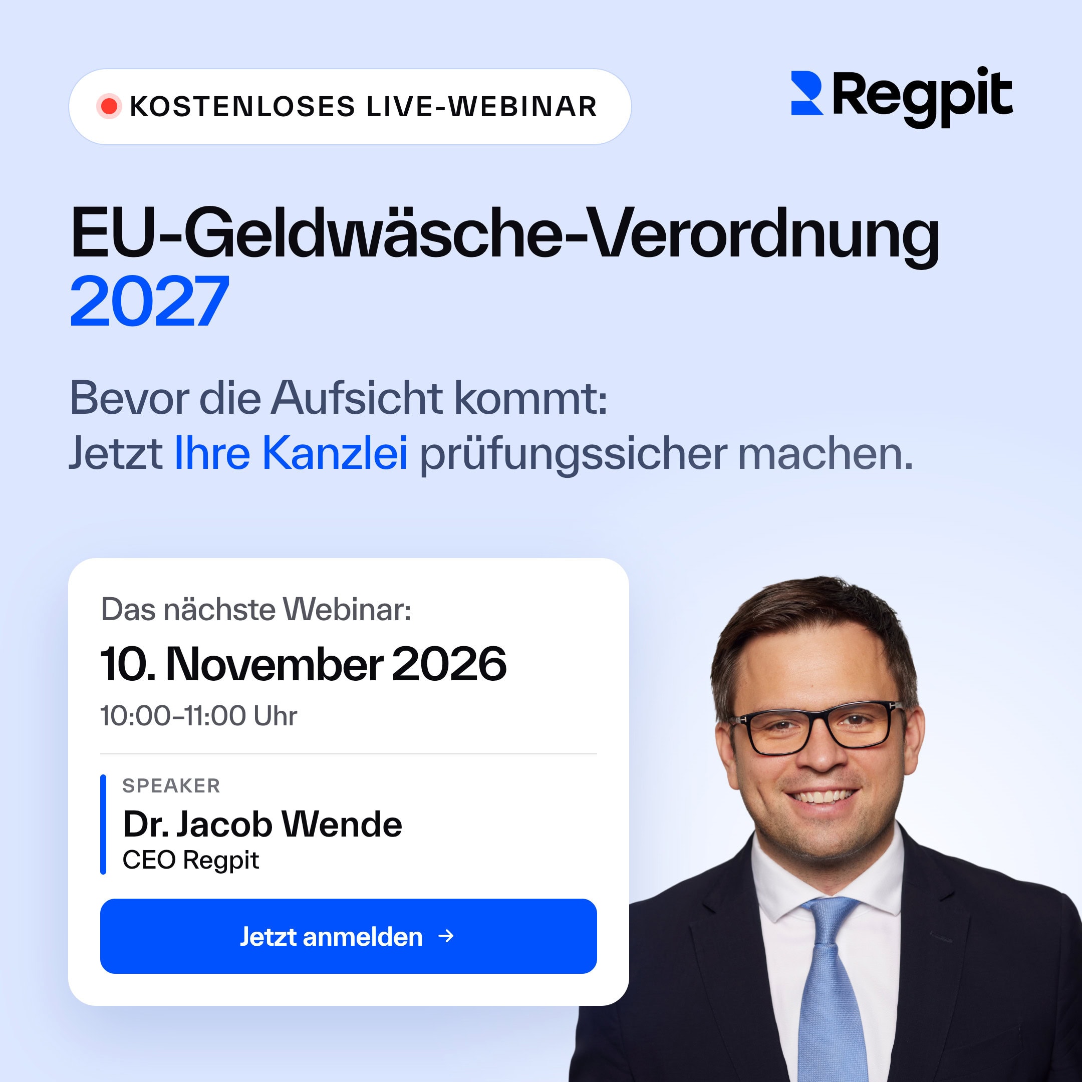 Webinar: EU-AML-Verordnung 2027 – Geldwäscheprävention für Kanzleien